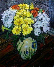 Richard Meyer, Flowers in a Paul Jackson vase,