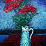 Richard Meyer, Chrysanthemums in a tall jug