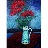 Richard Meyer, Chrysanthemums in a tall jug