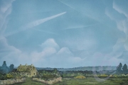 Robin Lewis - Contrails over a Devon cottage